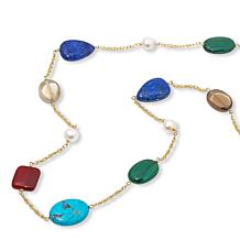 "As Is" Connie C. Carroll Jewelry Eliza 36" Gemstone Station Necklace