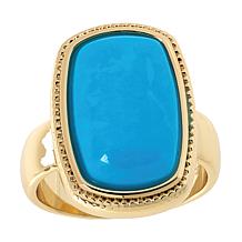 "As Is" Connie C. Carroll Jwlry Lula Blue Magnesite Barrel-Shaped Ring