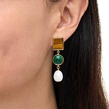 "As Is" Connie Craig Carroll Jewelry Tori Three-Stone Drop Earrings