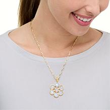 "As Is" Connie Craig Carroll Millie Moonstone Flower Pendant w/Chain