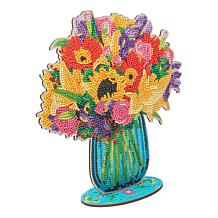 "As Is" Craft Buddy Crystal Art Wooden Floral Vase Decoration