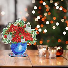 "As Is" Craft Buddy Crystal Art Wooden Floral Vase Decoration