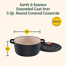 "As Is" Cuisinart 5qt Cast Iron Casserole Dish with Cover