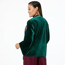 "As Is" Curations Embroidered Velvet Knit Topper