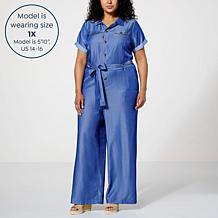 "As Is" Curations x Sarah Anderson Chambray Denim Belted Utility Ju...