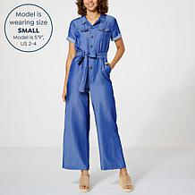 "As Is" Curations x Sarah Anderson Chambray Denim Belted Utility Ju...