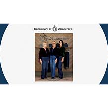 "As Is" Democracy 3/4-Sleeve Embroidered Velvet Top