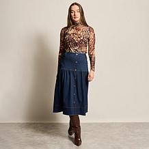 "As Is" DG2 by Diane Gilman 2-pack Print/Solid Mesh Top