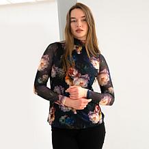 "As Is" DG2 by Diane Gilman 2-pack Print/Solid Mesh Top