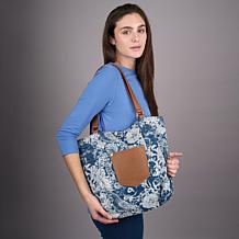 "As Is" DG2 by Diane Gilman Animal-Printed Denim Tote