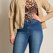 As Is DG2 by Diane Gilman Classic Stretch Pintuck Pocket Bootcut Jean