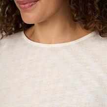 "As Is" DG2 by Diane Gilman Cotton Modal Slub-Printed Dolman Tee