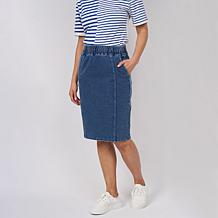 "As Is" DG2 by Diane Gilman Denim Pull-On Sport Luxe Skirt