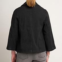 "As Is" DG2 by Diane Gilman Dream Drape Denim Double-Breasted Jacket