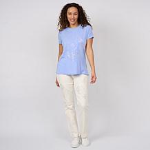 "As Is" DG2 by Diane Gilman Everyday Jersey Cap-Sleeve Top