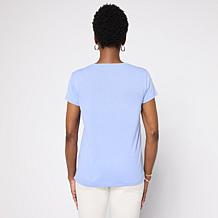 "As Is" DG2 by Diane Gilman Everyday Jersey Cap-Sleeve Top