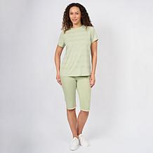 "As Is" DG2 by Diane Gilman Everyday Jersey Crewneck Embellished Tee