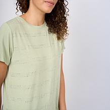 "As Is" DG2 by Diane Gilman Everyday Jersey Crewneck Embellished Tee