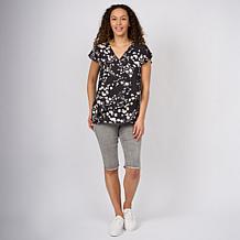 "As Is" DG2 by Diane Gilman Everyday Jersey Flutter Sleeve Asymmetr...