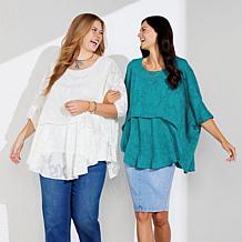 "As Is" DG2 by Diane Gilman Jacquard Double Layer Top