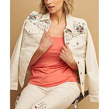 "As Is" DG2 by Diane Gilman Legacy Embellished Stretch Denim Jean J...