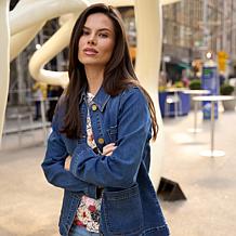 "As Is" DG2 by Diane Gilman Lux Touch Denim Patch Pocket Utility Ja...