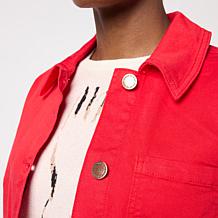 "As Is" DG2 by Diane Gilman Lux Touch Denim Patch Pocket Utility Ja...