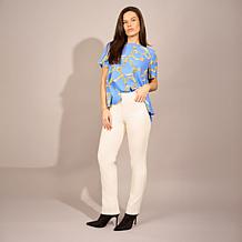 "As Is" DG2 by Diane Gilman Lux Touch Denim Straight-Leg Jean