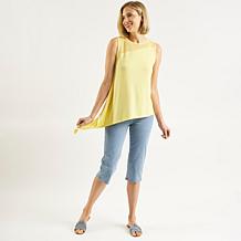 "As Is" DG2 by Diane Gilman Mixed Media Asymmetric Scarf Tank Top