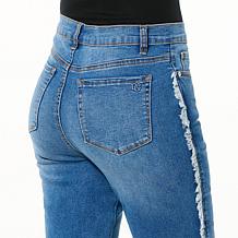 "As Is" DG2 by Diane Gilman NC Stretch Denim Side Fray Bermuda Short