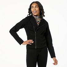 "As Is" DG2 by Diane Gilman New Classic Stretch Denim Collarless Mo...