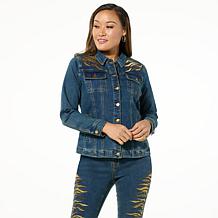 "As Is" DG2 by Diane Gilman New Classic Stretch Denim Embellished J...