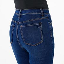 "As Is" DG2 by Diane Gilman New Classic Stretch Denim Frayed Hem Sk...