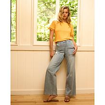 "As Is" DG2 by Diane Gilman New Classic Stretch Denim Pull-On Wide-...