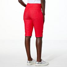 "As Is" DG2 by Diane Gilman New Classic Stretch Denim Pull-On Bermu...