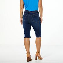 "As Is" DG2 by Diane Gilman New Classic Stretch Denim Studded Bermu...