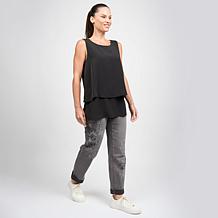 "As Is" DG2 by Diane Gilman New Classic Stretch Embroidered Girlfri...