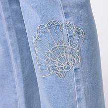 "As Is" DG2 by Diane Gilman New Classic Stretch Embroidered Straigh...