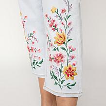 "As Is" DG2 by Diane Gilman New Classic Stretch Embroidered Cropped...