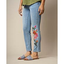 "As Is" DG2 by Diane Gilman New Stretch Denim Embellished Skinny Jean