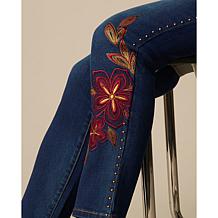 "As Is" DG2 by Diane Gilman New Stretch Denim Embellished Skinny Jean