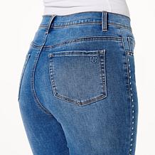 "As Is" DG2 by Diane Gilman New Stretch Denim Embellished Skinny Jean