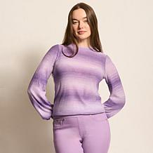 "As Is" DG2 by Diane Gilman Ombre Blouson Pullover Sweater