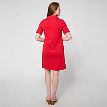 "As Is" DG2 by Diane Gilman Ponte Knit Short-Sleeve A-Line Dress