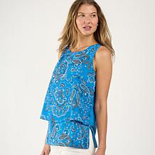 "As Is" DG2 by Diane Gilman Printed Combo Easy Tank