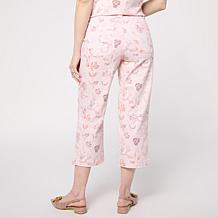 "As Is" DG2 by Diane Gilman Printed Stretch Denim Utility Crop Jean