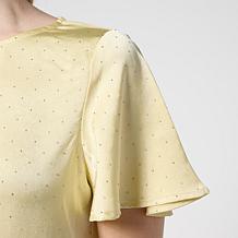 "As Is" DG2 by Diane Gilman Rhinestone Embellished Flutter Sleeve Top 