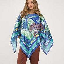 "As Is" DG2 by Diane Gilman Scarf Printed Drama Top with Tank