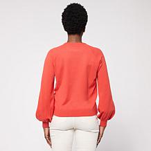 "As Is" DG2 by Diane Gilman Sculpted Jaquard SoftEase Knit Sweater