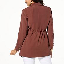"As Is" DG2 by Diane Gilman Soft Twill Cinched Waist Blazer
